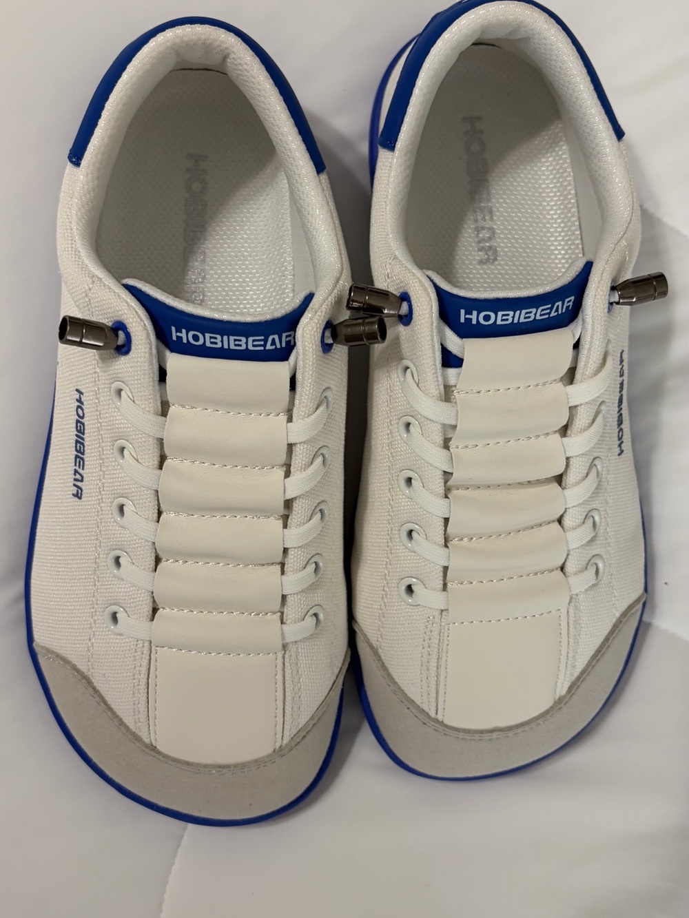 Hobibear White women and Blue Casual Sneakers